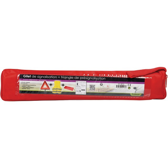 Gilet Jaune Triangle de Presignalisation et Pochette de Rangement référence fournisseur 244853